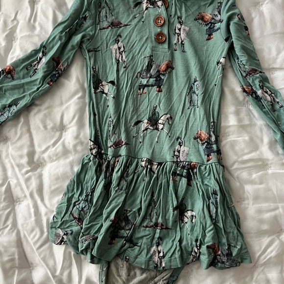 Posh Peanut Teal Dress with Equestrian Print - Picture 1 of 4